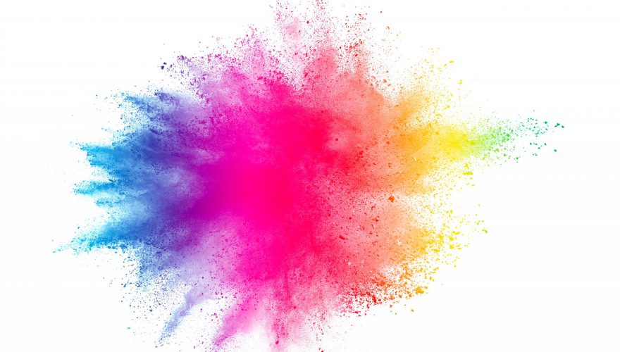 Freeze,Motion,Of,Colored,Powder,Explosions,Isolated,On,White,Background